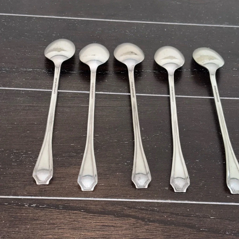 Capitol Silver Plate |‎ Carrollton | Vintage Iced Tea Spoons | Set of 5